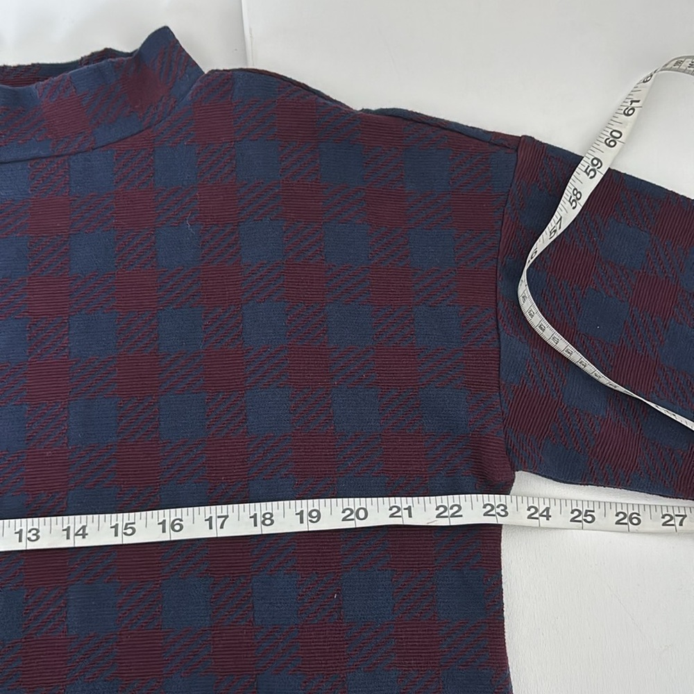 Ann Taylor Top Sz Large Plaid Mock Neck NWT Corpcore Office Chic Business Casual - Picture 7 of 12